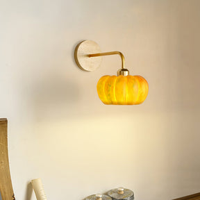 Cute Yellow Pumpkin Wall Lamp -Homwarmy