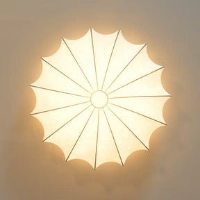 White Silk Flush Mount Ceiling Light -Homwarmy