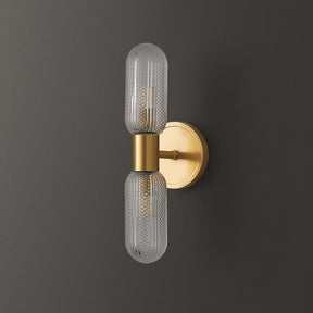 Gold Brass 2-Lights Indoor Wall Sconce -Homdiy