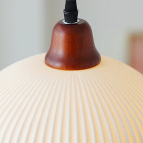 Farmhouse White Ceramic Pendant Light -Homwarmy